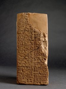 Sült agyag prizma ("Weld-Blundell prizma") a sumér királylistával, amely uralkodókat ad az "özönvíz előtt" és az isini Sin-magir királynak (Kr. e. 1827-17) ékírással, valószínűleg Larsából, alkotó: Sumerian